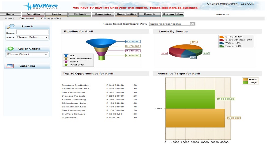 Bluwave CRM Screenshot 1