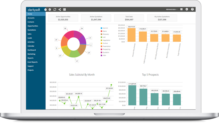 Claritysoft CRM Screenshot 1