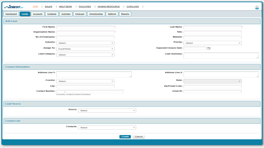 CREST CRM Screenshot 2