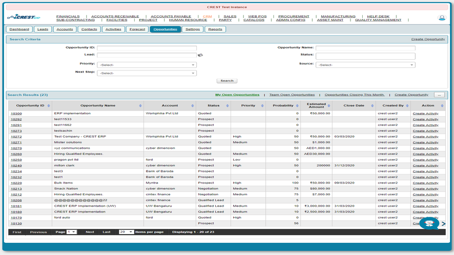 CREST CRM Screenshot 4