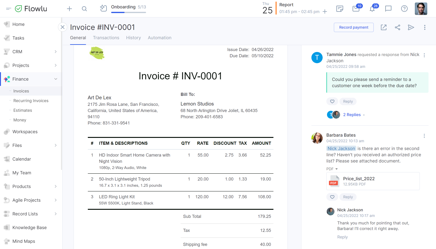 Flowlu Screenshot 1