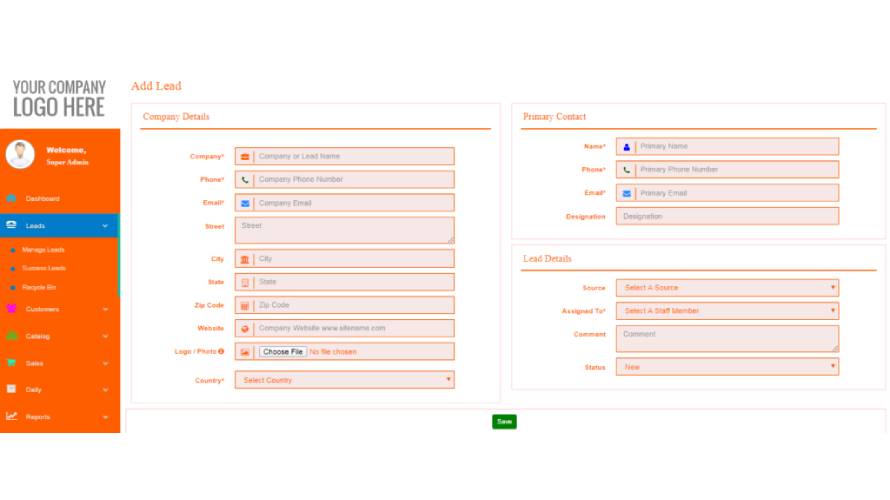 PHP CRM Screenshot 1