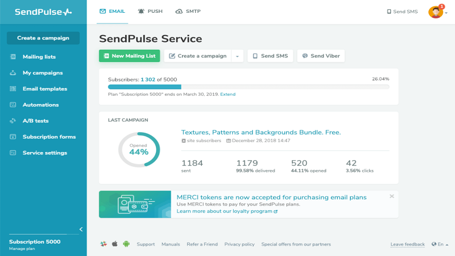 SendPulse Screenshot 1